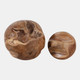 21305-03#S/2 8/12" Teak Root Orb, Natural