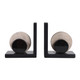 EV22955#7" Rinnoit Travertine And Marble Bookends, Blk