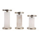 EV22960#S/3 5/6/7" Ascend Alabaster Candle Holders, Wht/go