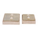 EV22962-01#S/2 8/10" Collassa Travertine And Metal Boxes, Gol