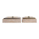 EV22962-01#S/2 8/10" Collassa Travertine And Metal Boxes, Gol