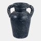 22991-03#12x9" Twisted Handle Terracotta Vase, Blue