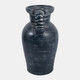 22991-04#14x9" Twisted Handle Terracotta Vase, Blue