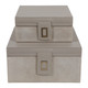 EV23013#S/2 7/9" Hamden Taupe Leather Boxes