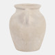 18254-05#6x5" Paper Mache Bud Vase W/ Handles, Ivory