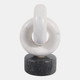 23051#9x5" Marble Link Sculpture, White/gray