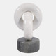 23051#9x5" Marble Link Sculpture, White/gray