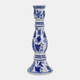 23087-02#12x5" Chinoiserie Taper Holder, Blue/white