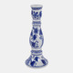 23087-02#12x5" Chinoiserie Taper Holder, Blue/white