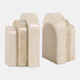23089#S/2 6" Layered Arch Resin Bookends, Ivory
