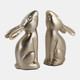23091#S/2 7" Bunny Bookends, Gold