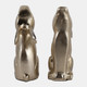 23091#S/2 7" Bunny Bookends, Gold