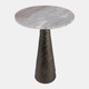 23112#22x15" Antique Brass Marble Top Accent Table, Mult