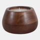 80270-07#6" 10 Oz Vanilla Modern Wood Bowl Candle, Walnut
