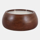 80270-08#8" 15 Oz Vanilla Modern Wood Bowl Candle, Walnut