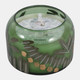 80548-02#6" 33 Oz Gardenia Floral Pattern Candle, Green