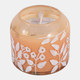 80549-01#4" 12 Oz Jasmine Floral Pattern Candle, Blush