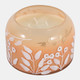 80549-02#6" 33 Oz Jasmine Floral Pattern Candle, Blush