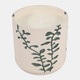 80495#5" 13 Oz Blossom Leaf Print Candle, White/blue