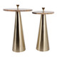 EV23139#S/2 22/24" Stark Brown Marble Cocktail Tables