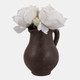 23164-01#7x6" Terracotta Jug Vase, Rustic Brown