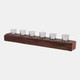 23170#26x5" 6-cup Reclaimed Wood Candle Holder, Brown