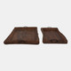 23173#S/2 21/24" Reclaimed Wood Trays W/ Metal Handles, 
