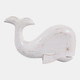 23188-02#12x8" Alibizia Wood Whale, White
