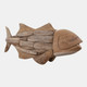 23189#32x12" Teak Wood Fish, Natural