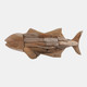 23189#32x12" Teak Wood Fish, Natural