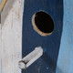 23190#12x8" Striped Birdhouse, Blue Multi
