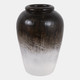 23194-02#12x8" Terracotta Vase, White Ombre