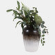 23194-02#12x8" Terracotta Vase, White Ombre