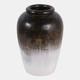 23194-02#12x8" Terracotta Vase, White Ombre