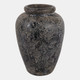 23194-04#12x8" Terracotta Vase, Distressed Black