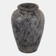 23194-04#12x8" Terracotta Vase, Distressed Black