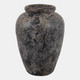 23194-04#12x8" Terracotta Vase, Distressed Black