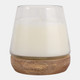 80554#4" 7 Oz Vanilla Wood & Glass Candle, Natural