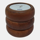 80555#5" 10 Oz Vanilla Ribbed Wood Candle, Natural