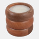 80555#5" 10 Oz Vanilla Ribbed Wood Candle, Natural