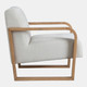 23176#34x31" Open Arm Accent Chair, Ivory/brown