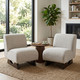23181#33x30" Warren Accent Chair, Ivory/brown