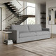 23182-01#94x39" Modern Chenille Sofa, Gray/brown