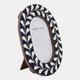 23210-01#4x6 Vine Inlay Oval Photo Frame, Navy/ivory