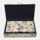 23222#S/2 10/11" Marbled Resin Boxes, Taupe/silver