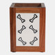 23226#4x3" Dog Bones Pencil Cup, Ivory/natural