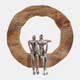 23072-08#12x12" Couple In Wood Ring, Natural/silver