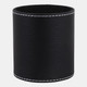 23233-01#4x3" Faux Leather Pencil Cup W/ Stitching, Black
