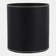 23233-01#4x3" Faux Leather Pencil Cup W/ Stitching, Black
