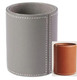 23233-02#4x3" Faux Leather Pencil Cup W/ Stitching, Camel
